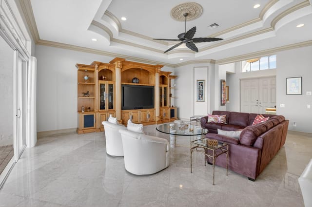GREAT ROOM WITH MARBLE FLOORS