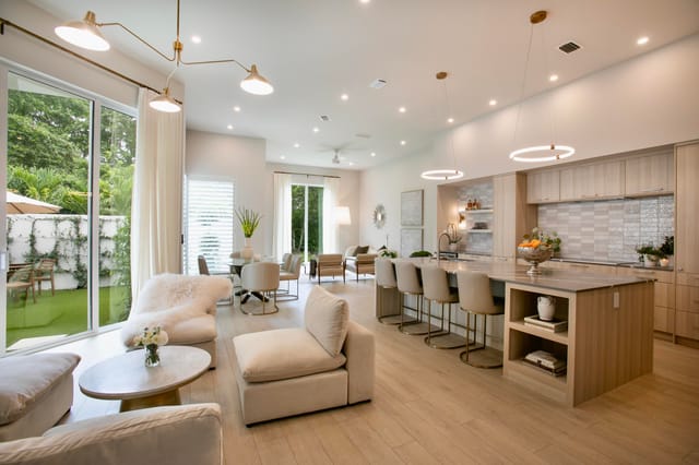 LIVING, COCKTAIL, DINING, KITCHEN AREA