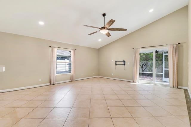 living room and exterior patio