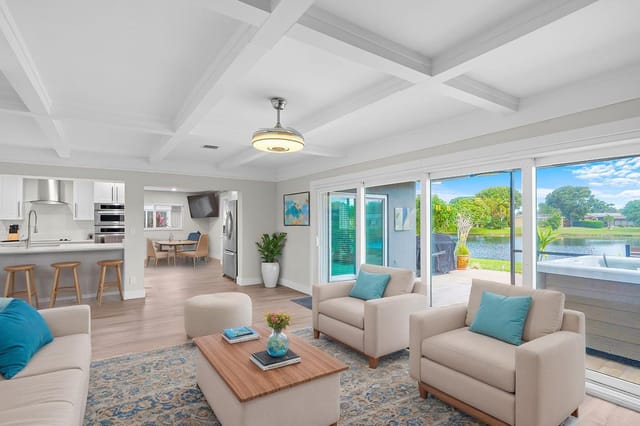 Waterfront Living Room - Virtually Stage