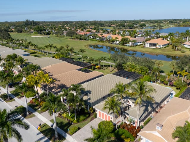 Front Aerial with Golf Course