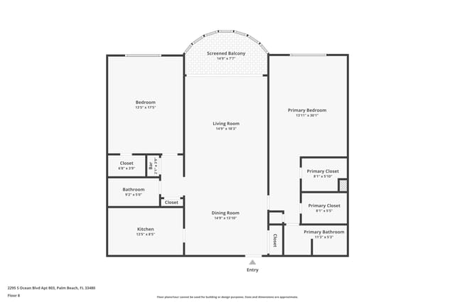 FLOOR PLAN UNIT 803 HARBOUR HOUSE