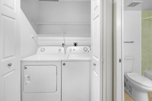 washer-dryer guest bathroom