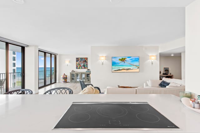 Open kitchen and water views