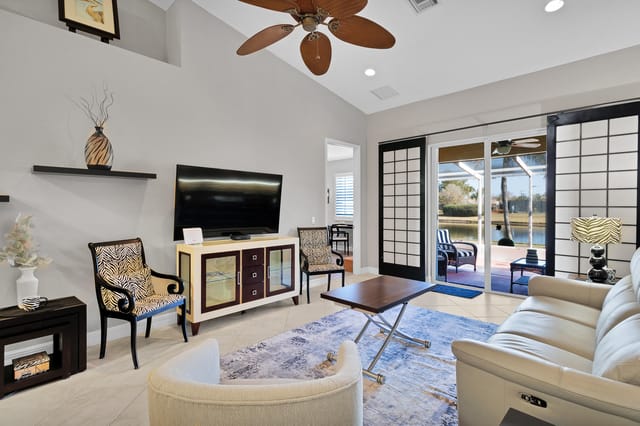 Living Room with Vaulted Ceilings