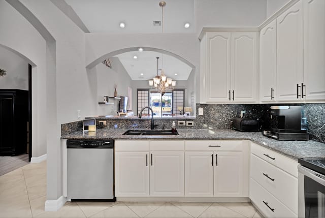 Kitchen with views of the lake
