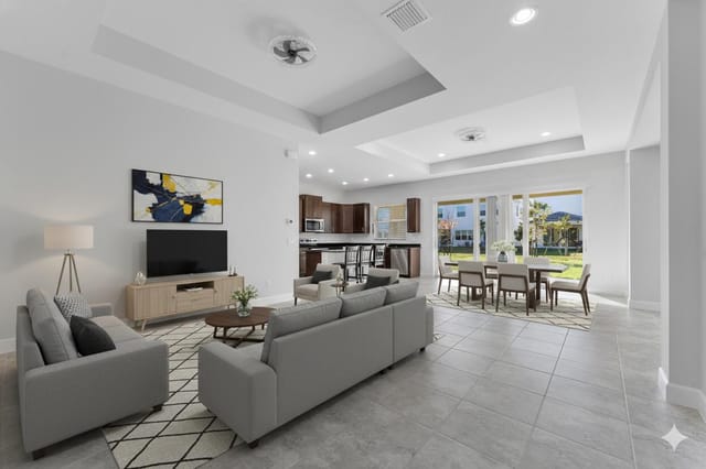 Virtual staging living room/dining area