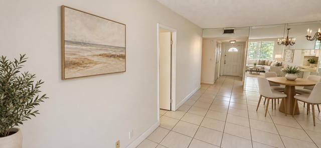 Hallway and dining area