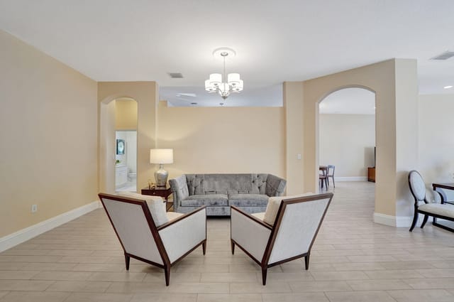 Living Room Arch Entry to Fmily Room