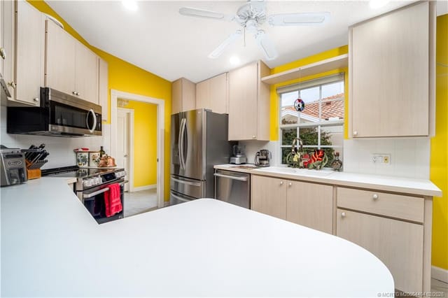 Generous counter space